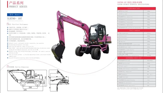 Factory-Supply-Slh780-10t-6ton-Wheel-Excavator-Powerful-Construction-Machinery-Excavator