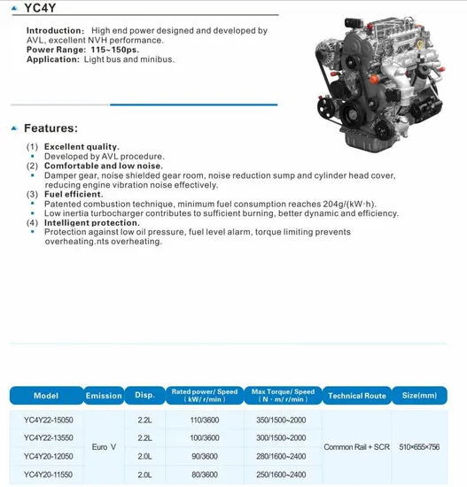 Powerful-4-Cylinder-Diesel-Engine-YC4Y22-13550-Engine-for-Buses-115-150PS