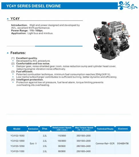 Powerful-4-Cylinder-Diesel-Engine-Yuchai-Yc4y-Series-Engine-for-Buses