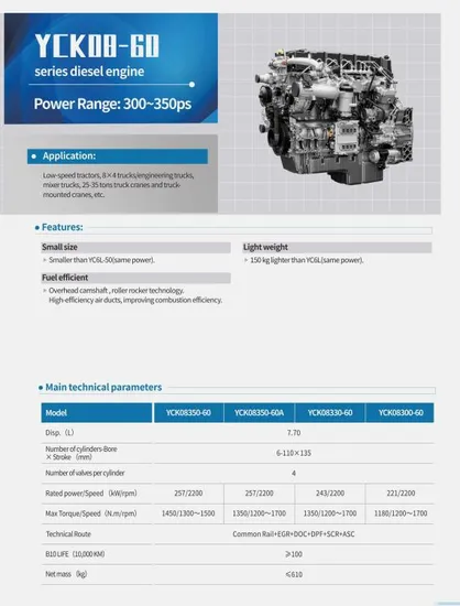 Stable-6-Cylinder-Diesel-Engine-YCK08350-60-for-Trucks-300-350HP
