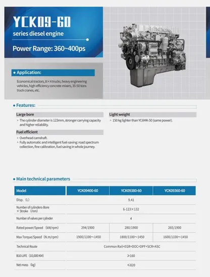 Supply-6-Cylinder-Diesel-Engine-YCK09400-60-for-Trucks-360-400HP