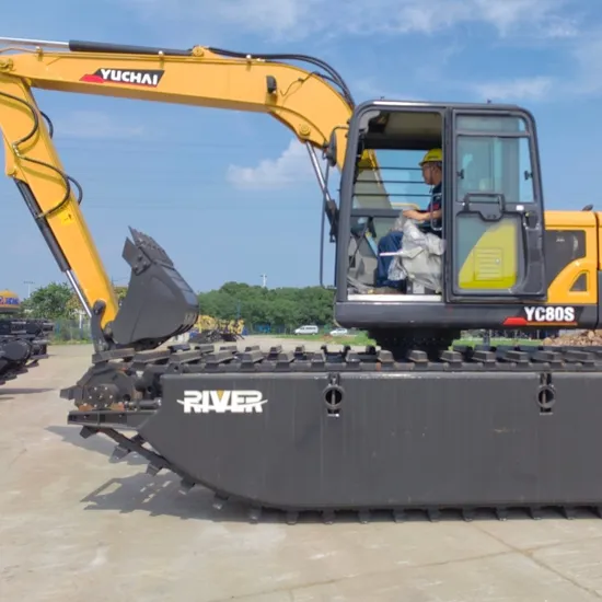 Yuchai YC80S Amphibious Excavator 8T 360° Digging Custom Marine Construction Machinery